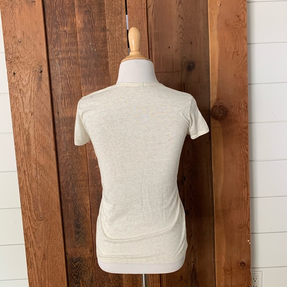 Alternative Apparel Ivory V-Neck Slub T-Shirt S - Picture 2 of 3